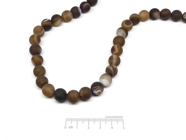 Ахат кафяв ивичест матиран - 10mm