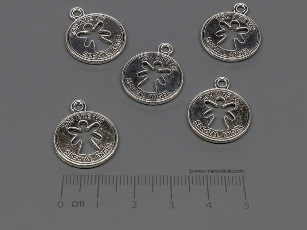 Ангелче в кръг 18x22mm, халкa 2mm - 10 бр.