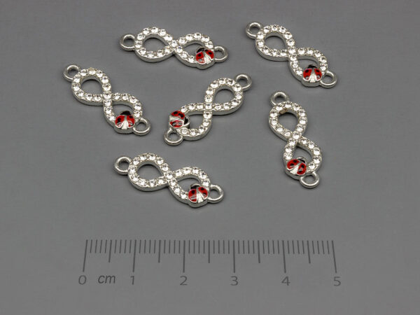Безкрайност с калинка 23x8mm, отвор халки 1.7mm - 5 бр.