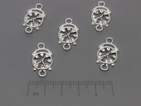 Часовник с камъни 24x13.5mm, отвор халки 2.7mm - 50 бр.