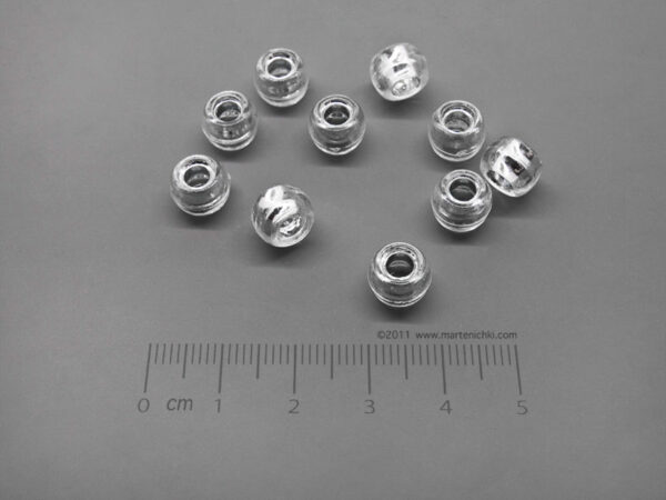 Цилиндър - бял 9x6mm, отвор 3.5mm - 25g ≈ 98 бр.