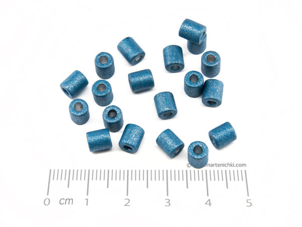Цилиндър - син 5х6mm, отвор 2mm - 20бр.