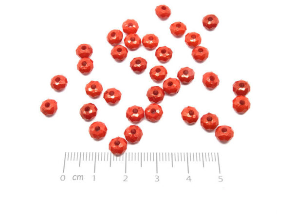 Цилиндър сплескан червен 6x4mm, отвор 1.5mm - 500g ≈ 6800 бр.