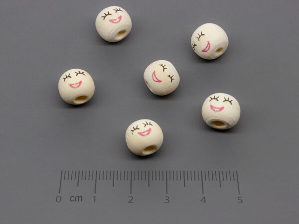Дървени главички с мигли d=10mm отвор 3.5mm - 50 бр.