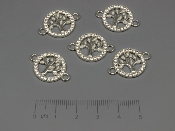 Дърво в кръг 23x16mm, отвор халки 2.5mm - 5 бр.