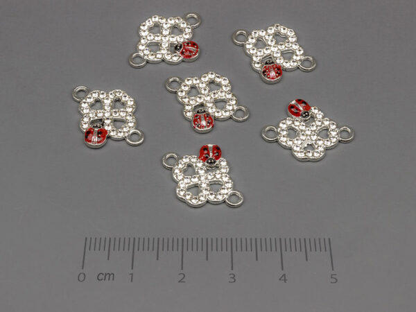 Детелина с калинка 19x14mm, отвор халки 1.8mm - 5 бр.