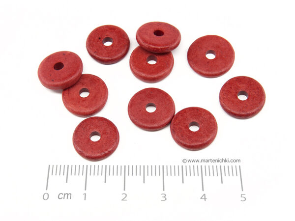 Диск - червен d=13mm, отвор 3mm - 10бр.