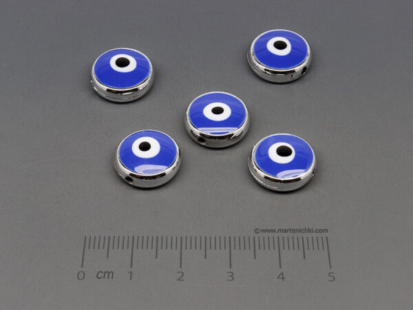 Диск със синьо око d=14mm, дебелина 5.5mm, отвор 1.5mm - 10 бр.