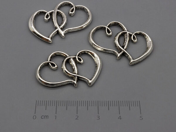Двойно сърце, 32x19.5mm - 10 бр.