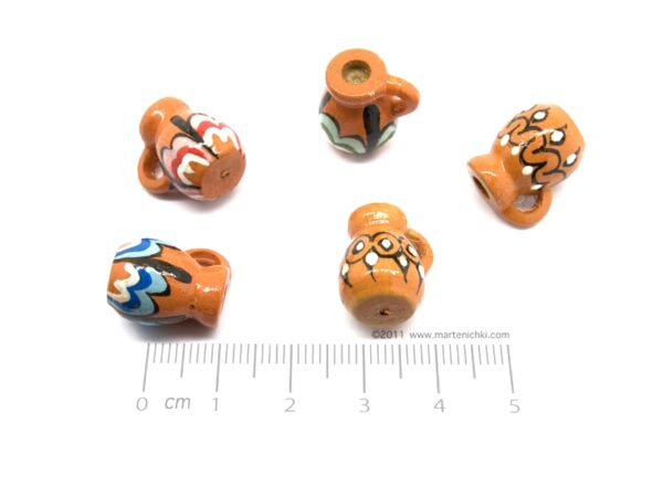 Гърне - ръчно рисувано 17х12mm - 5бр.