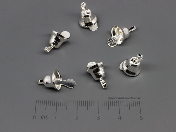 Камбанка цвят сребро 9.5x16mm, oтвор халка 3mm - 200бр.