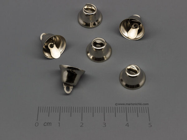 Камбанка цвят тъмно сребро 12x15mm, oтвор халка 3mm - 20бр.