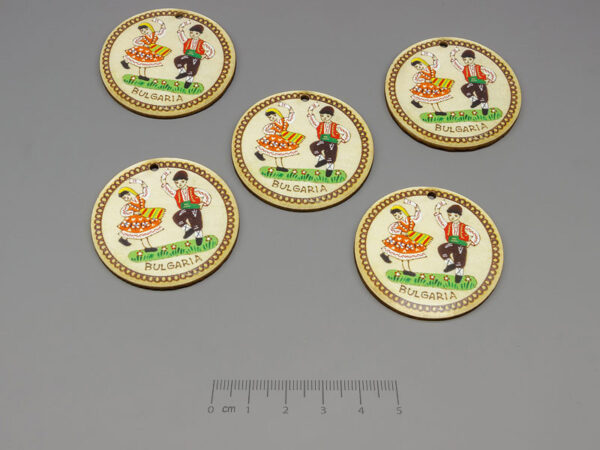 Кръг с битови мотиви, d=40mm, дебелина 2mm, отвор 2.2mm - 10 бр.