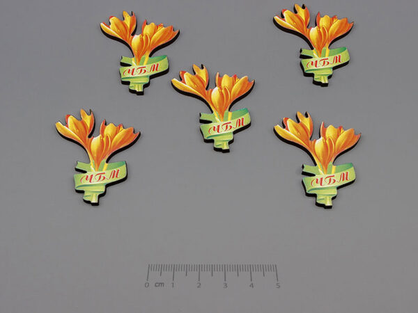 Минзухари оранжеви, 39.5x32mm, дебелина 2.5mm - 10 бр.