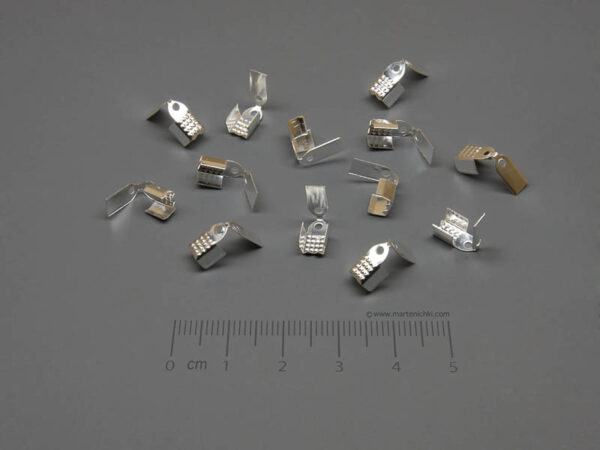 Накрайник двойно затваряне с цвят светло сребро, 4х9mm - 50бр.