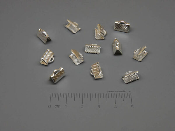 Накрайник тип щипка с цвят светло сребро, 10х6mm - 50бр.