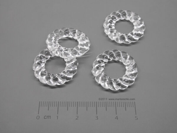 Обръч прозрачен - бял Dвън.=25mm, Dвътр.=12mm - 25g ≈ 16 бр.