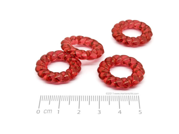 Обръч прозрачен - червен Dвън.=25mm, Dвътр.=12mm - 50g ≈ 32 бр.