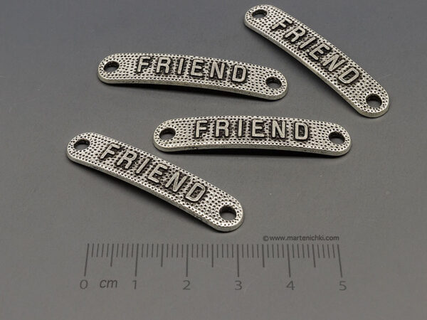 Плочка "Friend" на точки - 40x8mm, отвори 3mm - 10бр.