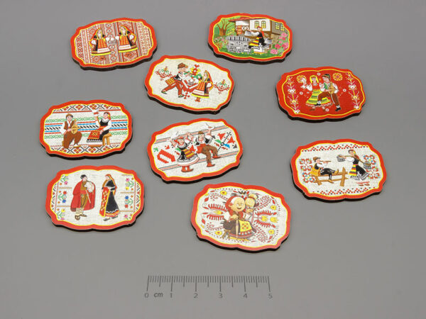 Плочка с битови мотиви микс, 42x31mm, дебелина 3mm - 10 бр.