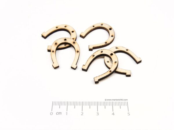 Подкова дървена 23х20mm, отвор 1.5mm - 10бр.