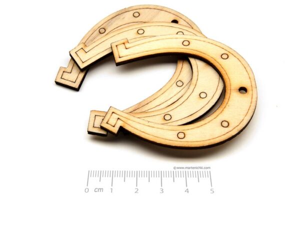 Подкова дървена - голяма 65х56mm, отвор 2.8mm - 5бр.