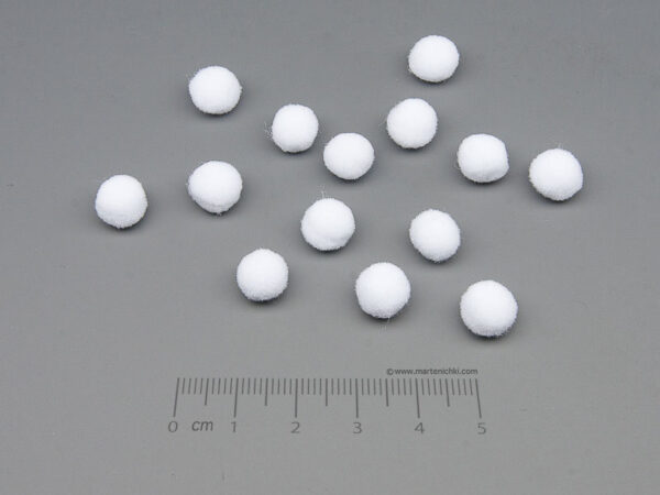 Помпон - бял d=8mm - 1000 бр.