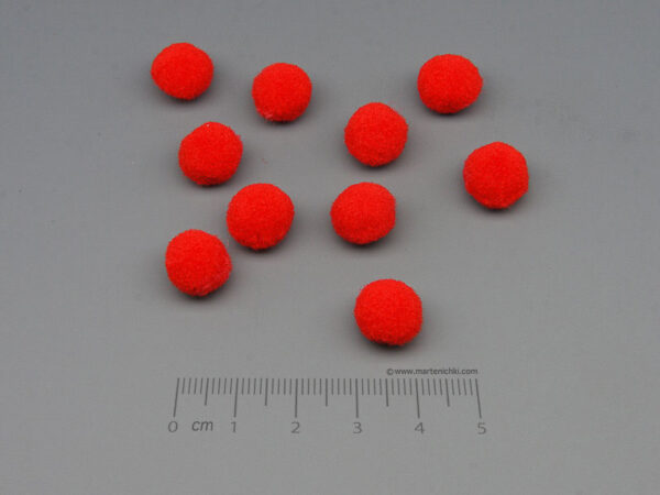 Помпон - червен d=10mm - 1000 бр.