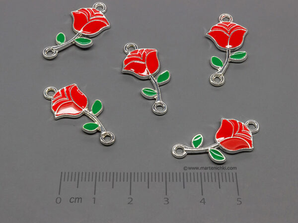 Роза 27x13mm, халки 2mm - 5 бр.