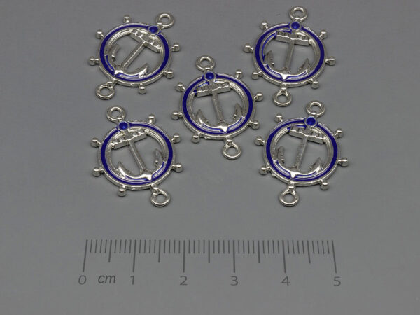 Рул с котва 25x19.5mm, отвор халки 2mm - 5 бр.