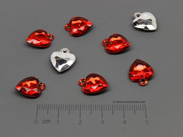Сърце 14x11.5mm, oтвор халка 1.5mm - 20бр.
