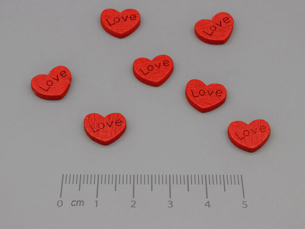Сърце Love червено 12x9x2.7mm - 20 бр.