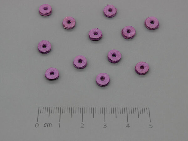 Шайба кожена лилава d=6mm, отвор 2mm - 100 бр.