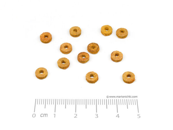 Шайба кожена охра d=6mm, отвор 2mm - 100бр.
