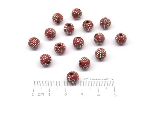 Топче с точки - червено d=8mm, отвор 1.5mm - 50g ≈ 190 бр.