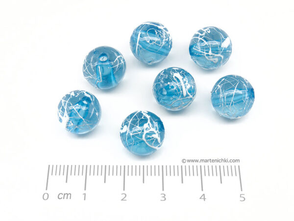 Топче - синьо d=12mm, отвор 2.5mm - 25g ≈ 25 бр.