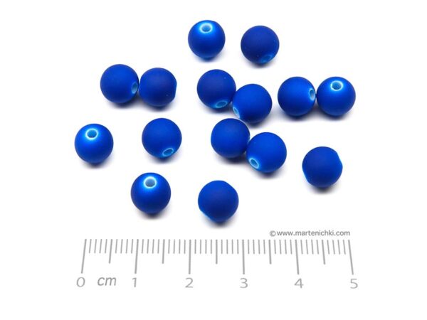 Топче - тъмно синьо d=8mm, отвор 2mm - 25g ≈ 88 бр.