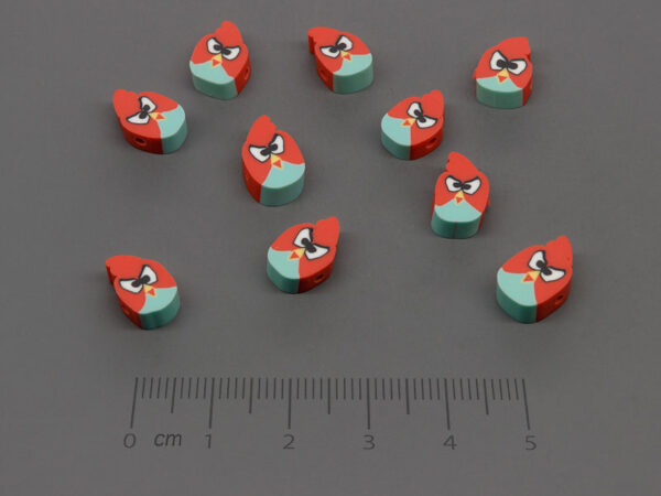 Ядосано пиле Фимо - 11x9x4mm, отвор 1.5mm - 20бр.