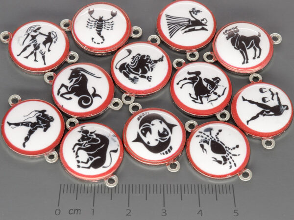 Зодии 25x18mm, отвор халки 1.7mm - 12 бр.