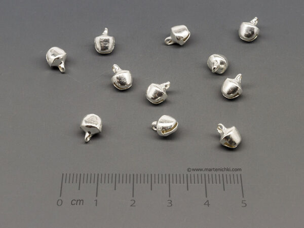 Звънче цвят сребро 6x8mm, oтвор халка 1.5mm - 50бр.