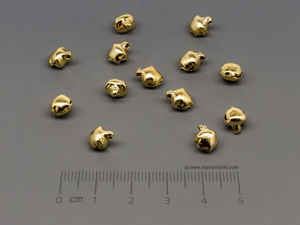 Звънче цвят злато 6x8mm, oтвор халка 1.5mm - 50бр.