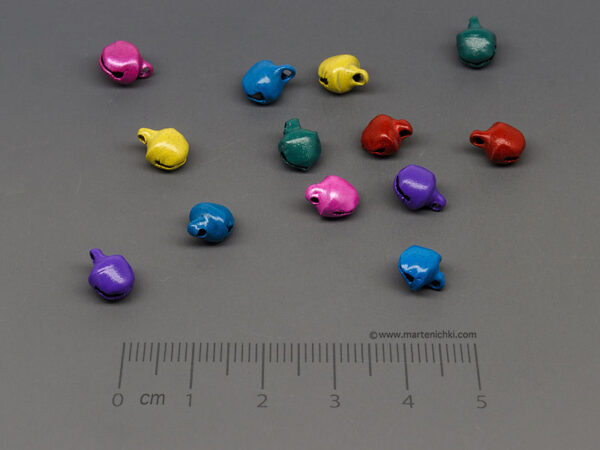 Звънче микс 6x8mm, oтвор халка 1.5mm - 50бр.
